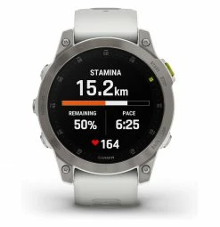 Montre De Sport Garmin Epix Sapphire Titane Argent / Blanc