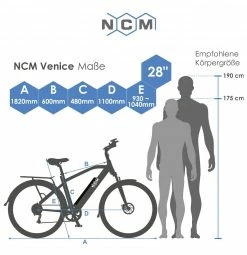 NCM Venice Plus 28 , Urbain - Shimano - Batterie 768Wh 13 NCM Venice Plus 28 , Urbain - Shimano - Batterie 768Wh -vélo boutique NCM Venice Plus 28 velo electrique Urbain noir mat Shimano Batterie 768Wh 5