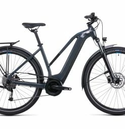 Vélo De Ville Électrique Cube Touring Hybrid One 400 Trapeze Gris